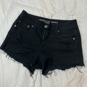 Black jean shorts from AE